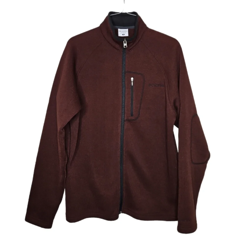 Columbia Titanium Omni Shield Spice Brown Fleece Backed Sweater Jacket Size S